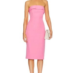 REVOLVE -Bardot Georgia Pink Elegant Strapless Sheath Dress for Weddings, Party
